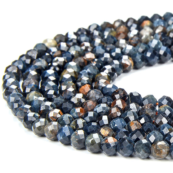 Natural Blue Pietersite Gemstone Grade AAA 3MM Micro Faceted Round Loose Beads 15 inch Full Strand (80018202-P95)