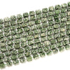 Natural Green Spot Jasper Gemstone Faceted Round Tube Hexagon 10X8MM Loose Beads (D723)