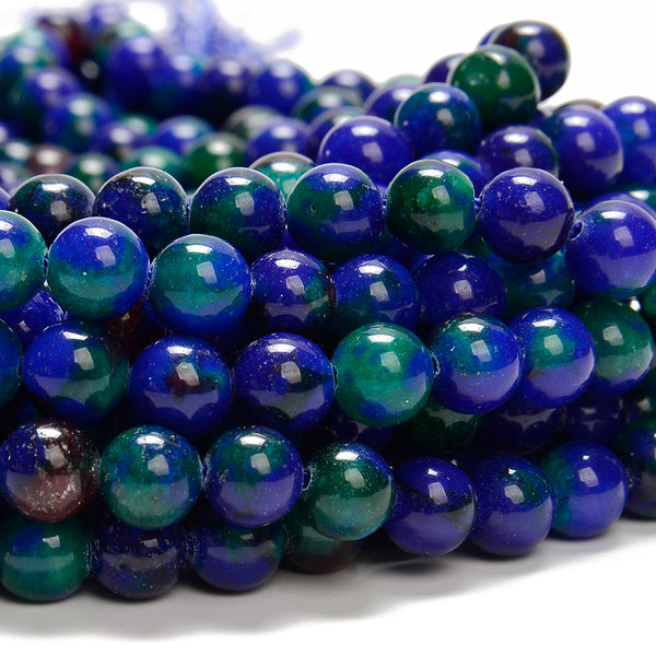 Blue Green Jade Gemstone Round 8MM Loose Beads 14.5 inch Full Strand (80020236-D629)