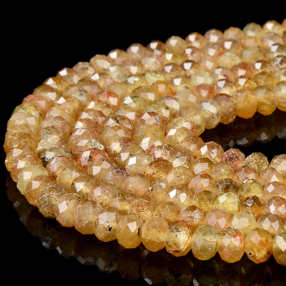Natural Honey Yellow Apatite Gemstone Grade AAA Micro Faceted Rondelle 4X3MM 6X4MM Loose Beads (P91)