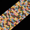 Multi Color Lava Gemstone Square Cube 4MM 6MM Loose Beads (D646)