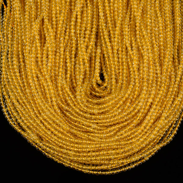 Natural Citrine Gemstone Grade AAA Round 3MM Loose Beads 15 inch Full Strand (80020680-P118)