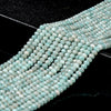Natural Peruvian Amazonite Gemstone Grade A Micro Faceted Rondelle 4X3MM Loose Beads (P90)