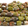Natural Unakite Gemstone Faceted Round Tube Hexagon 10X8MM Loose Beads (D721)