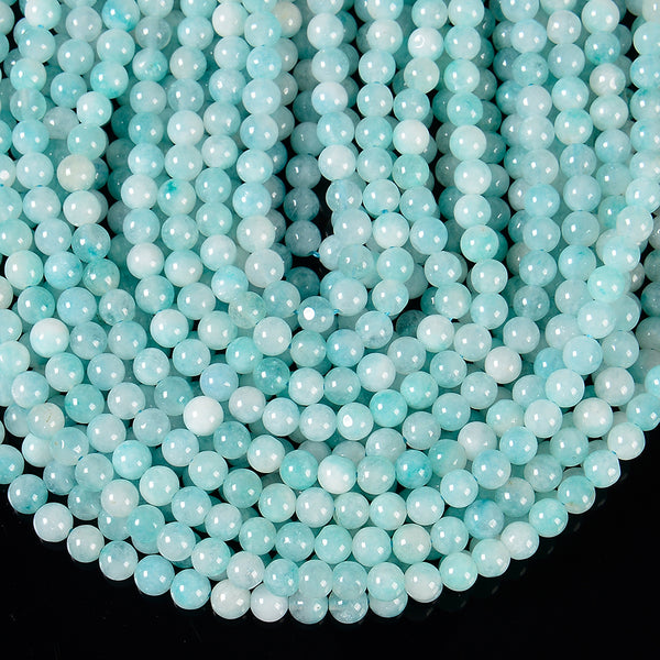 Mint Blue Jade Gemstone Round 6MM Loose Beads 14.5 inch Full Strand (80020221-D628)