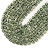 Natural Green Spot Jasper Gemstone Faceted Round Tube Hexagon 10X8MM Loose Beads (D723)