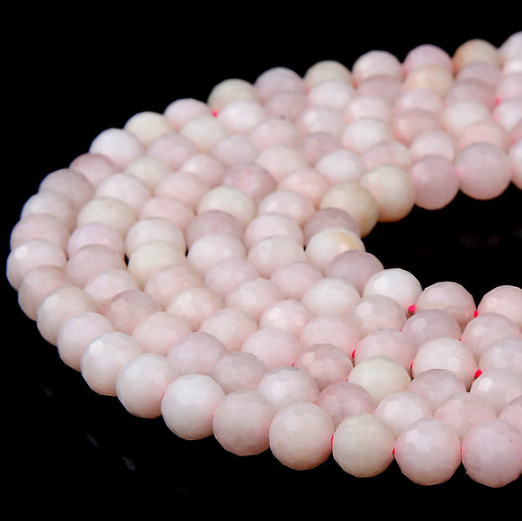 Natural Pink Opal Gemstone Micro Faceted Round 5MM 6MM Loose Beads 15 inch Full Strand (P97)