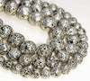 6mm Silver Plated Lava Gemstone Grade AAA Round Loose Beads 15.5 inch Full Strand (80006865-A226)