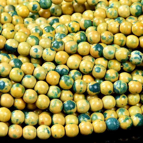 Yellow Turquoise Gemstone Round 6MM Loose Beads 15 inch Full Strand (80018488-D490)