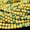 Yellow Turquoise Gemstone Round 6MM Loose Beads 15 inch Full Strand (80018488-D490)