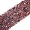 Natural Madagascar Rose Quartz Gemstone Grade AAA Faceted Cylinder Round Tube 12-8MM Loose Beads (D682)