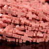 Pink Lava Gemstone Cross 11X9MM Loose Beads (D649)