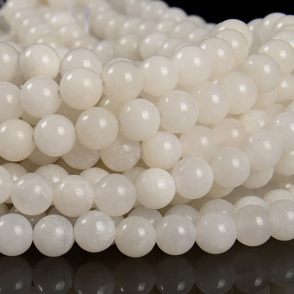 Natural White Jade Gemstone Round 8MM 10MM Loose Beads (D594)