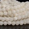 Natural White Jade Gemstone Round 8MM 10MM Loose Beads (D594)