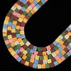 Multi Color Lava Gemstone Square Cube 4MM 6MM Loose Beads (D646)