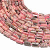 Natural Argentina Rhodochrosite Gemstone Faceted Round Tube 12X8MM Loose Beads (D603)
