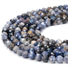 Natural Blue Sapphire Gemstone Grade A 4MM Micro Faceted Round Loose Beads 15 inch Full Strand (80018222-P97)