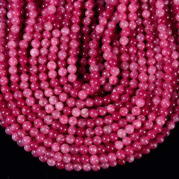 Ruby Red Jade Gemstone Round 6MM Loose Beads 14.5 inch Full Strand (80020220-D628)