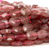 Natural Strawberry Lepidocrocite Quartz Gemstone Micro Faceted Oval 8X6MM 11X7MM Loose Beads 7.5inch Half Strand (D717 D718)