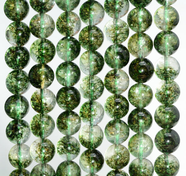 6mm Crystal Quartz Gemstone Phantom Green Grade AAA Round Loose Beads 15 inch Full Strand (80006882-A227)
