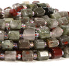 Natural African Blood Stone Gemstone Faceted Round Tube Hexagon 10X8MM Loose Beads (D721)