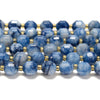 Blue Jade Gemstone Faceted Prism Double Point Cut 8MM Loose Beads (D634)