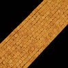 Yellow Lava Gemstone Square Cube 4MM 6MM Loose Beads (D647)
