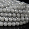 Gray Jade Gemstone Round 8MM Loose Beads 14.5 inch Full Strand (80020237-D629)