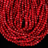 Coral Red Jade Gemstone Facetecd Round 6MM Loose Beads (D630)