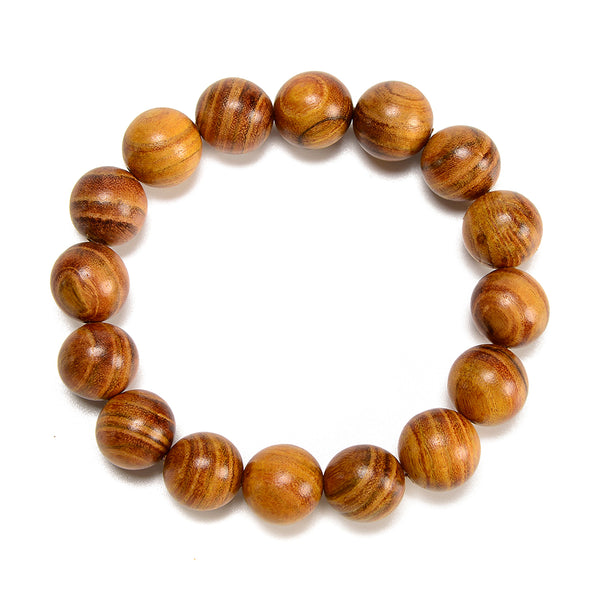 Natural Golden Sandalwood Round Bracelet 6MM 8MM 10MM 12MM 7.5 inch Strand (S58)