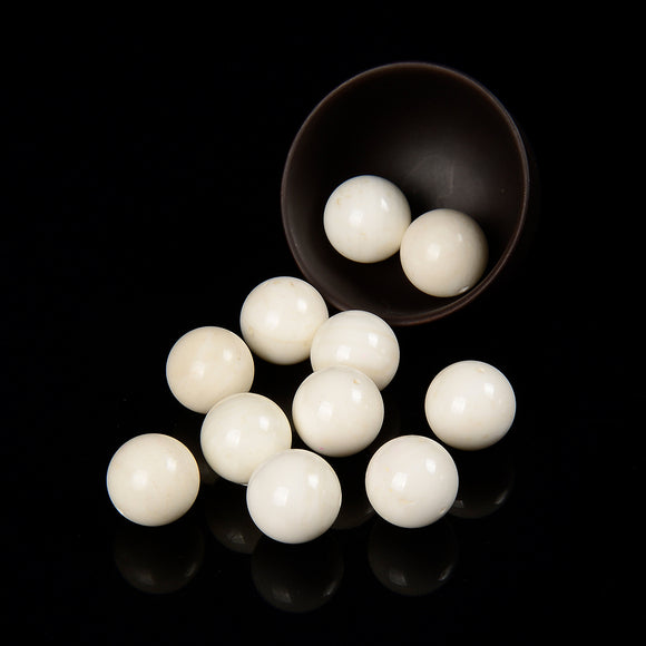 Natural Ivory White Shell Gemstone Round 16MM 6 Beads Lot (80019789-D596)
