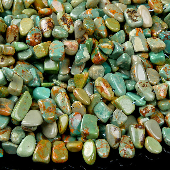 100% Genuine Natural Turquoise Blue Green Gemstone Pebble Nugget Chip 8-14MM 10-12MM Loose Beads (D432)