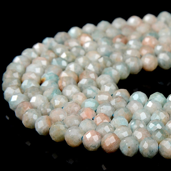 Natural Amazonite Gemstone Grade A 3MM Micro Faceted Round Loose Beads 15 inch Full Strand (80018241-P99)