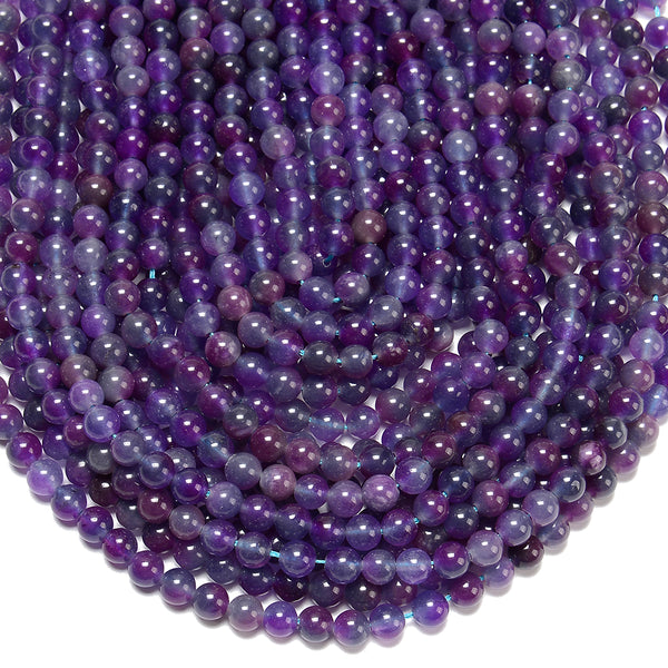 Iolite Purple Jade Gemstone Round 6MM Loose Beads 14.5 inch Full Strand (80020211-D627)