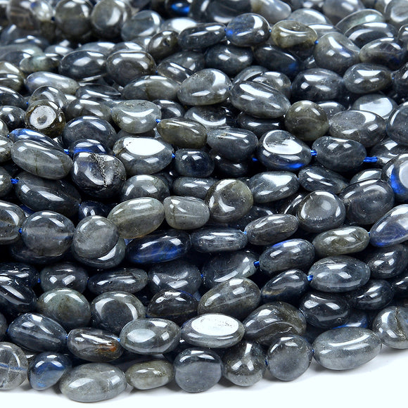 Natural Black Labradorite Gemstone Pebble Nugget 8-10MM 10-12MM Loose Beads (D467)
