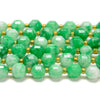 Green Jade Gemstone Faceted Prism Double Point Cut 8MM Loose Beads (D625)