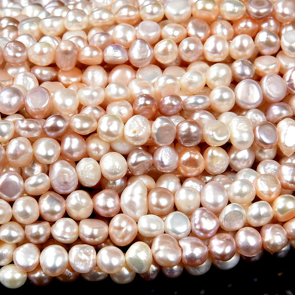 Natural Baroque Freshwater Ivory White Cream Pearl Gemstone Potato Nugget 5-7MM Loose Beads (S29)