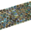Natural Chrysocolla Azurite Gemstone Faceted Round Tube 12X8MM Loose Beads (D725)