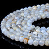 Natural Chalcedony Blue Lace Agate Gemstone Grade A 5MM Micro Faceted Round Loose Beads 15 inch Full Strand (80018196-P95)