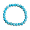 Turquoise Gemstone Round Bracelet 7-8MM 7.5 inch Strand (80021362-S56)
