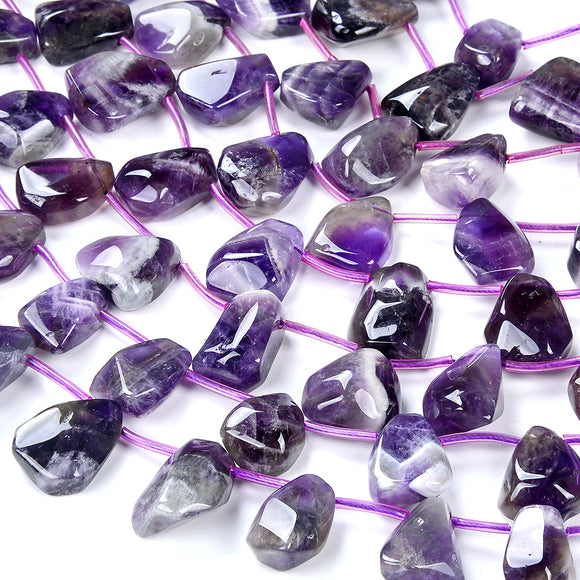 Natural Amethyst Gemstone Faceted Nugget 10X14-12X16MM 14X18-16X21MM 17X21-19X24MM Loose Beads (D426)