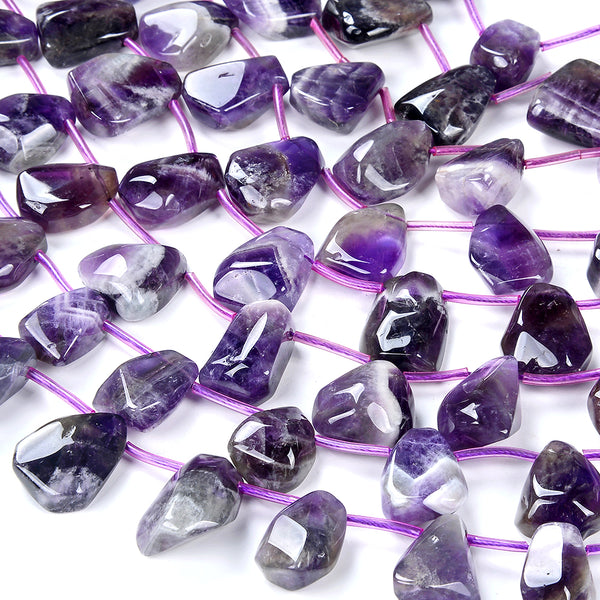 Natural Amethyst Gemstone Faceted Nugget 10X14-12X16MM 14X18-16X21MM 17X21-19X24MM Loose Beads (D426)