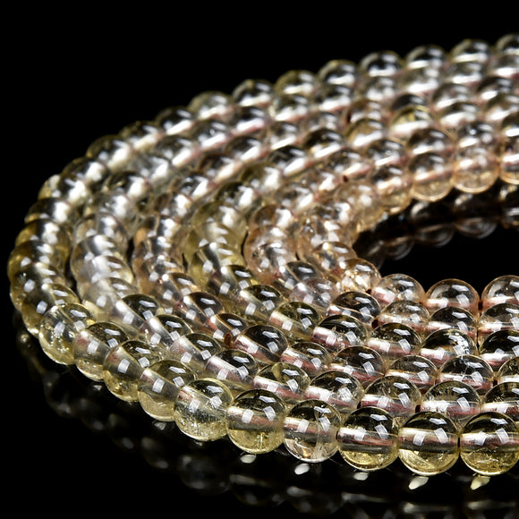 Natural Lemon Smoky Quartz Gemstone Round 6MM 8MM Loose Beads (D550)