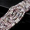 Natural Madagascar Red White Eudialyte Gemstone Grade A 6-7MM Micro Faceted Round Loose Beads 15 inch Full Strand (80018216-P97)
