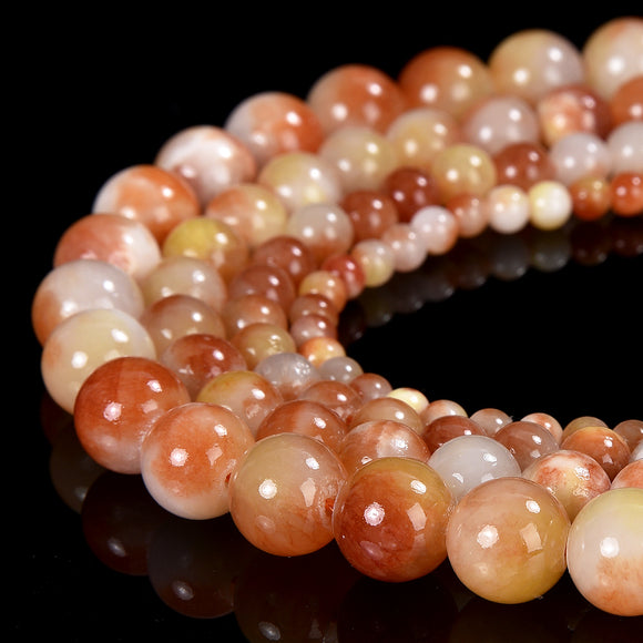 Orange Yellow Persian Jade Gemstone Round 4MM 6MM 8MM 10MM Loose Beads (D567)