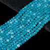 Aqua Blue Jade Gemstone Facetecd Round 6MM Loose Beads (D631)