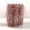 Natural Strawberry Quartz Gemstone Grade AA Round Bracelet 8MM 7.5 inch Strand (80021359-S56)