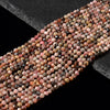 Natural Argentina Rhodochrosite Gemstone Micro Faceted Round 4MM 5MM Loose Beads 15 inch Full Strand (P111)