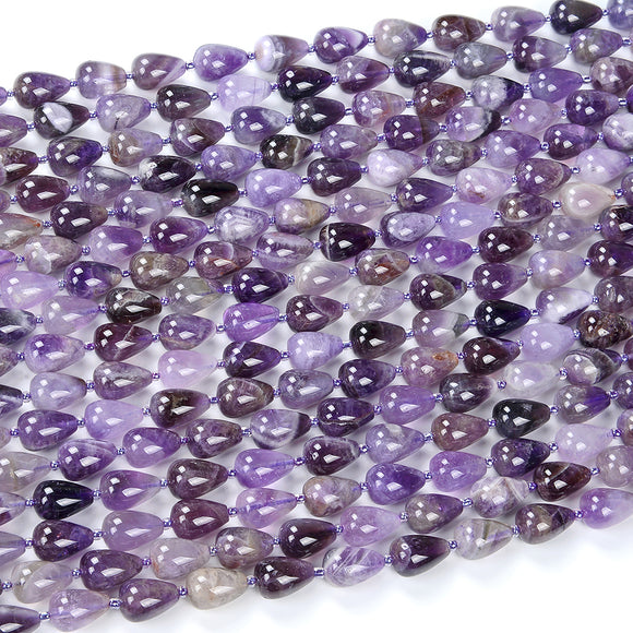 Natural Chevron Amethyst Gemstone 11X15MM Teardrop Loose Beads (D426)