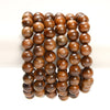Natural Tiger Skin Sandalwood Round Bracelet 6MM 8MM 10MM 12MM 7.5 inch Strand (S59)